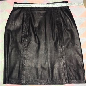 💜VINTAGE LEATHER 90’s SKIRT Fhoenix Outwe Genuine VERY GOOD USED CONDITION BLAK